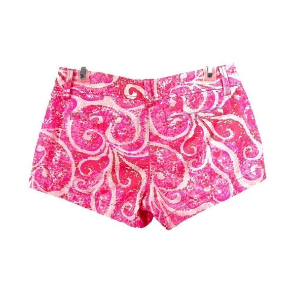 Lilly Pulitzer Walsh shorts Sz‎ 0 Pink and white spiral pattern - Picture 6 of 7